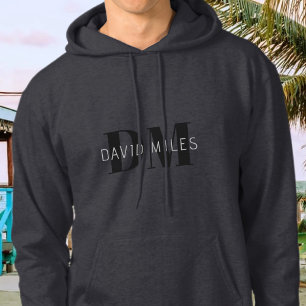 Sudadera Nombres y monogramas editables modernos en gris os