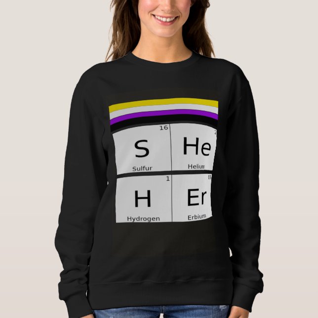 Sudadera Non-Binary SHEHER Gender Pronouns Preference Ident (Anverso)