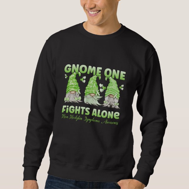 Sudadera Non Hodgkin Lymphoma Cancer Lime Ribbon Gnome (Anverso)