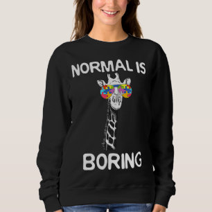 Sudadera Normal es aburrido autismo concientización jirafa 