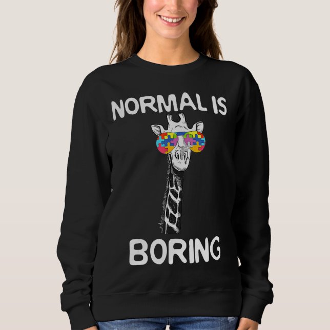 Sudadera Normal es aburrido autismo concientización jirafa  (Anverso)