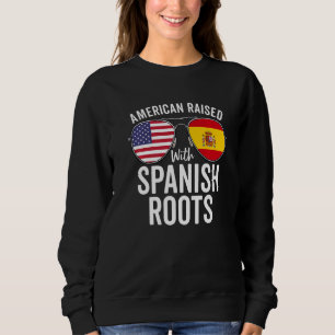 Sudadera Norteamericano Con Raíces Españolas Bandera De Ee.