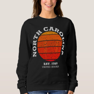 Sudadera North Carolina Retro Sunset Vintage Sports Nc