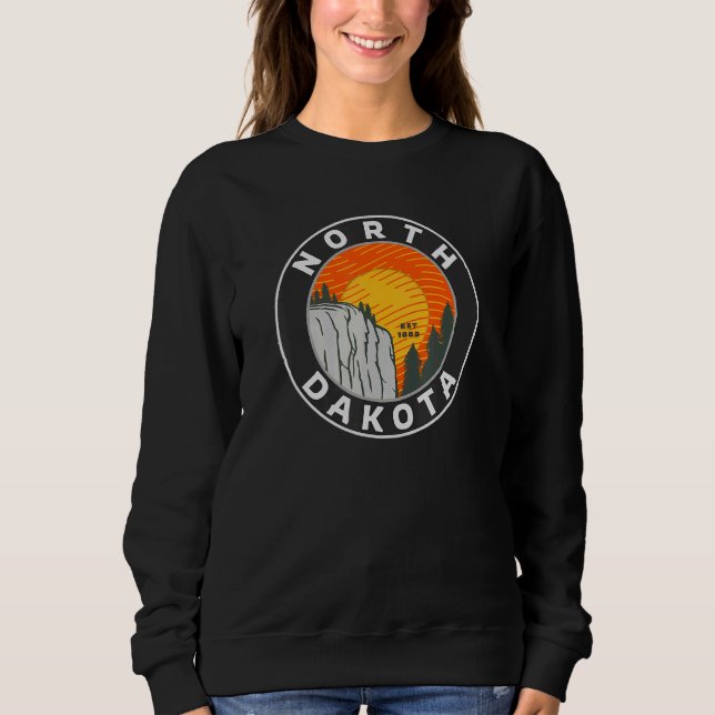 Sudadera North Dakota Mountain cliff (Anverso)