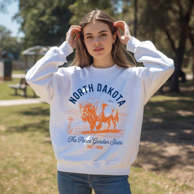 Sudadera North Dakota The Peace Garden State Bison  (Subido por el creador)