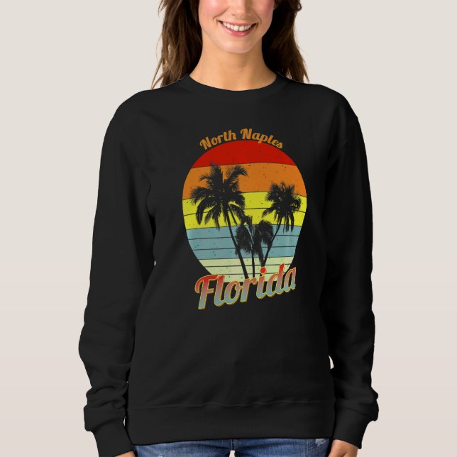 Sudadera North Nápoles Florida Retro Tropical Palm Trees Va (Anverso)