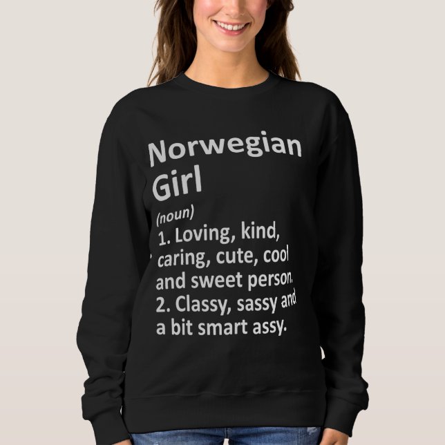 Sudadera Noruega, Chica noruego y divertida casa de campo,  (Anverso)