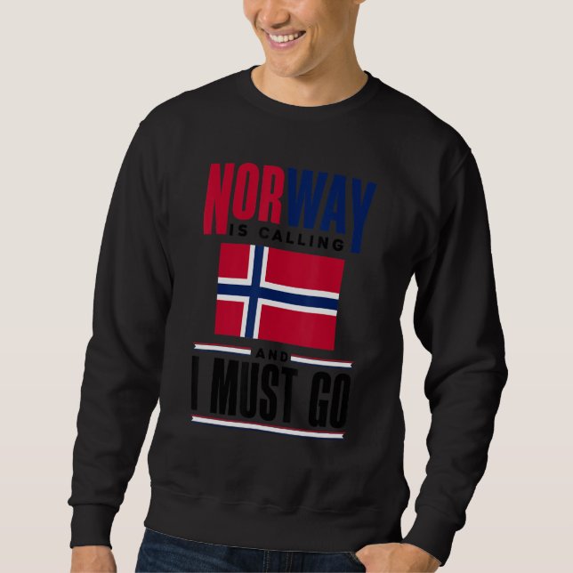 Sudadera Noruega Está Llamando Y Debo Ir Noruega Noruego N (Anverso)