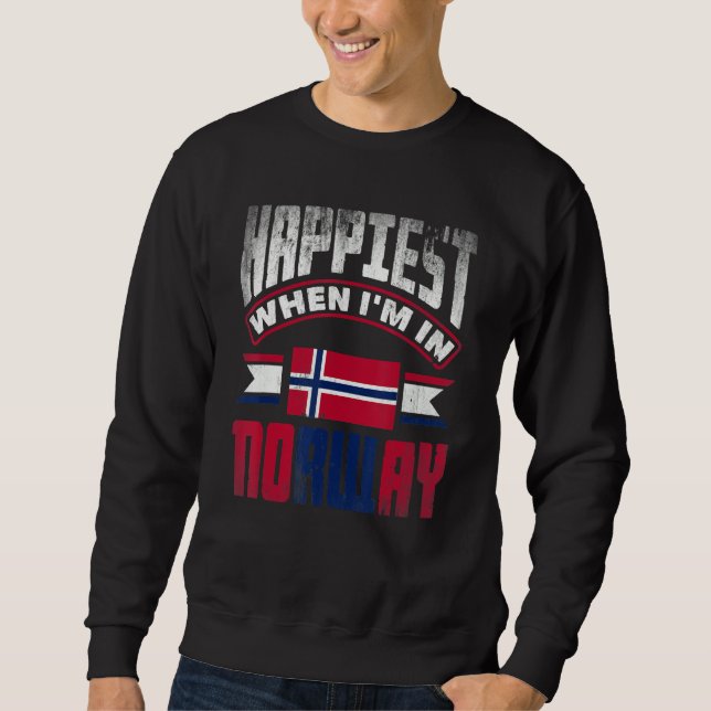 Sudadera Norway Norwegian Norway Happiest When Im In Norway (Anverso)