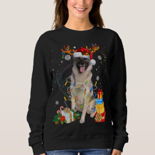 Sudadera Norwegian Elkhound Reindeer Christmas Lights Funny