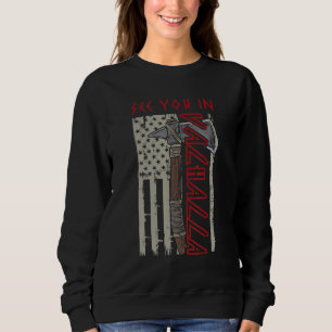 Sudadera Nos vemos en Valhalla Hacha Vikinga Americana Band
