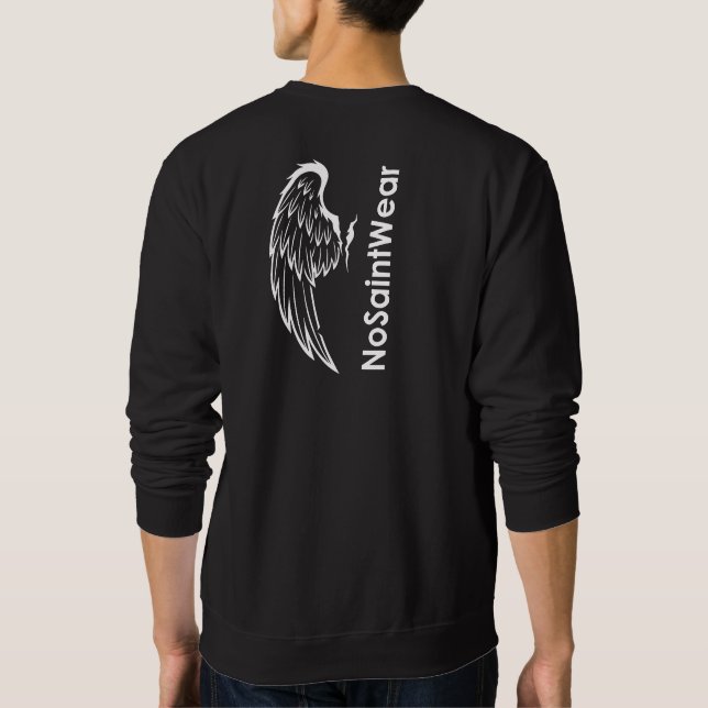 Sudadera NoSaintWear Ala y Texto (Reverso)
