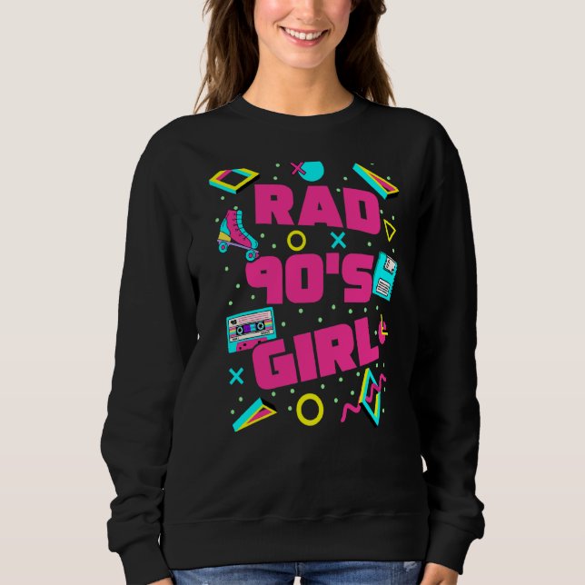 Sudadera Nostalgia de Rad 90 Chica 90 Rad estético retro 90 (Anverso)