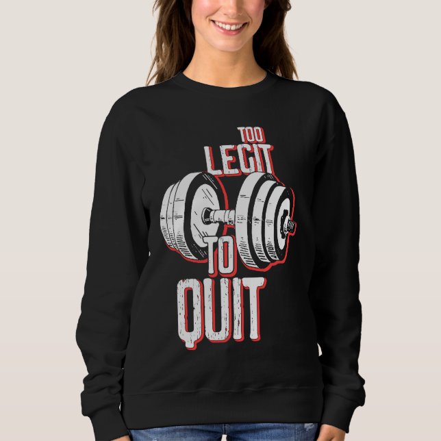 Sudadera Not Quit Barbell Bodybuilding Workout Gym Weightli (Anverso)