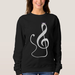 Sudadera Nota de música de gato Orquesta musical de Treble