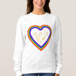 Sudadera Notas musicales en arco iris, camiseta
