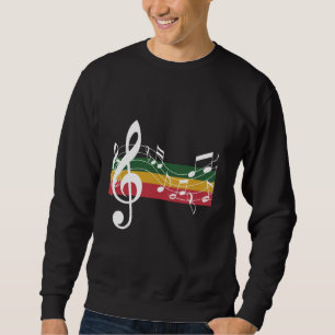 Sudadera Notas musicales inspiradas en Reggae estético, jam