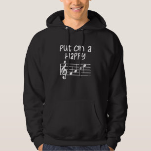 Sudadera Notas Musicales Puesta En Una Face Feliz, Música C