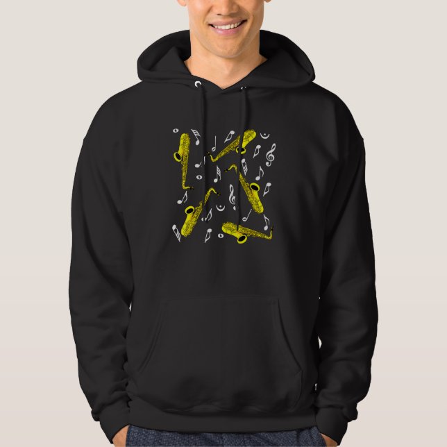 Sudadera Notas musicales saxofónicas (Anverso)