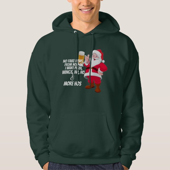 Sudadera noticias falsas pizza amante de la cerveza ho ho h (Anverso)