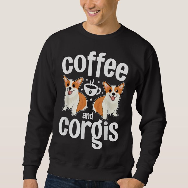 Sudadera Novedad Corgi Perg Lover Coffee and Corgi Funny (Anverso)