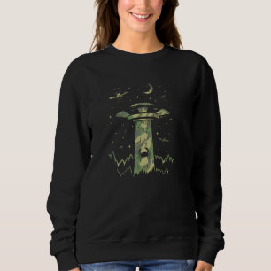 Sudadera Novedad de craqueo OVNI Abducción de Alien Saucer