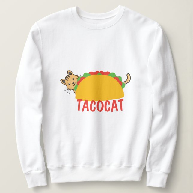 Sudadera Novedad del humor del gato del tacocat Palindrome  (Anverso del diseño)