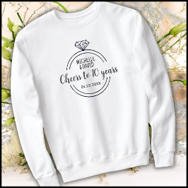 Sudadera Noveno aniversario minimalista negro y blanco de 1