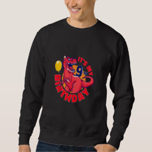 Sudadera Noveno cumpleaños feliz 9 años de Rex Dinos