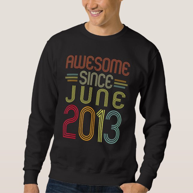 Sudadera Noveno cumpleaños increíble desde junio de 2013 9  (Anverso)