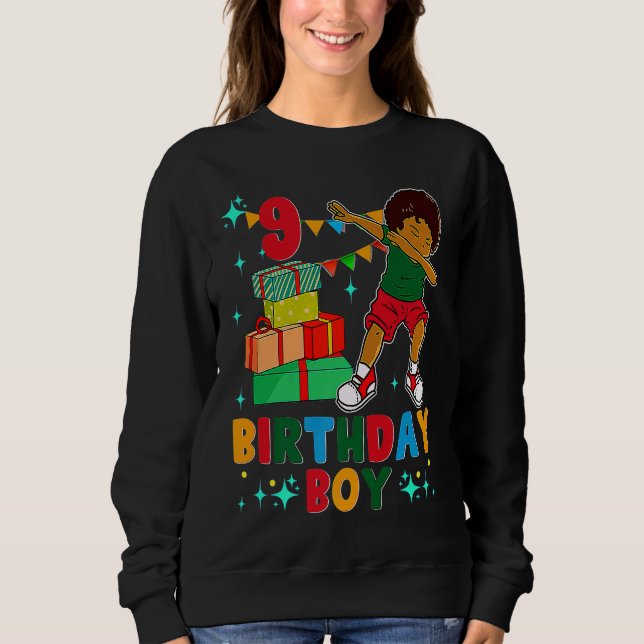 Sudadera Noveno niño afroamericano de cumpleaños B (Anverso)