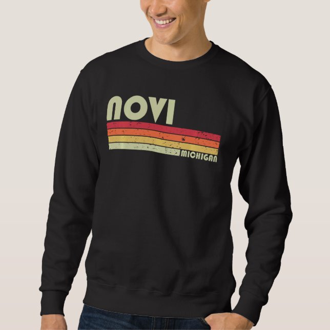 Sudadera Novi Mi Michigan Funny City Home Roots Retro 70 (Anverso)