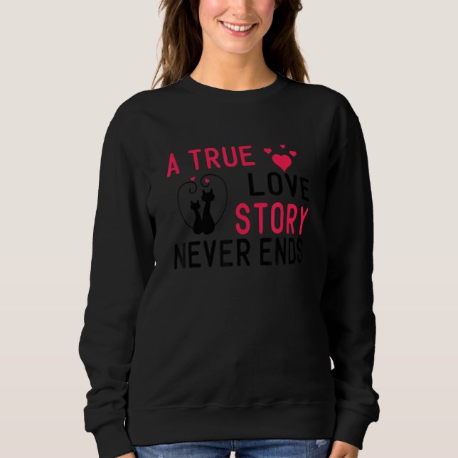Sudadera Novia Amante de los Gatos Historia de Amor Verdade (Anverso)