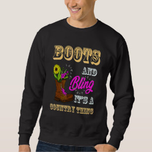 Sudadera Novia Chicas De Vaquera Ee.Uu. Bandera Boots Golpe