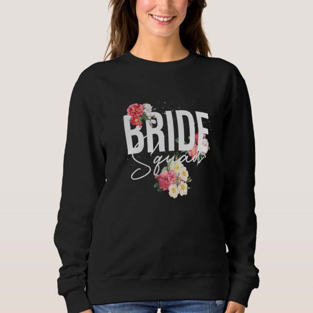 Sudadera Novia Floral Bride Squad Mujeres Bridal Party Flor (Anverso)