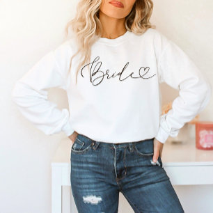 Sudadera Novia   Letra Elegante con Corazón de Moda