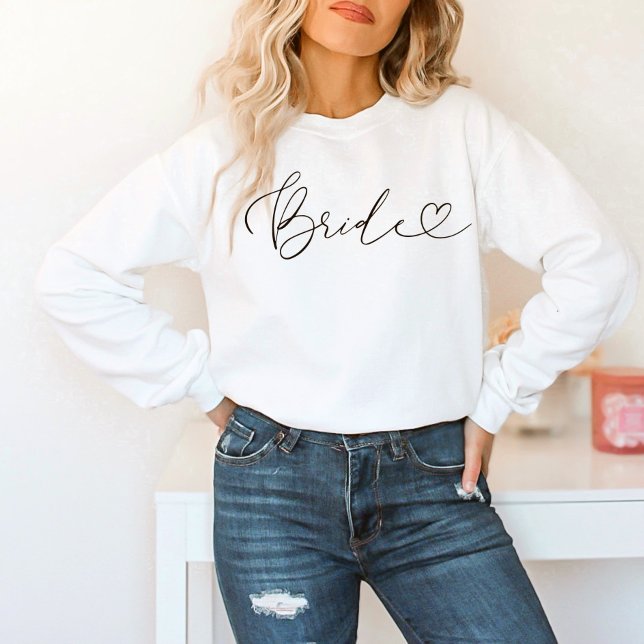 Sudadera Novia | Letra Elegante con Corazón de Moda (Subido por el creador)