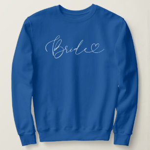 Sudadera Novia   Letra Elegante con Corazón de Moda en Azul