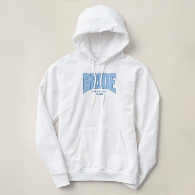 Sudadera NOVIA Letras Universitarias con Brillo Falso de Co (Diseño del anverso)