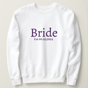 Sudadera Novia Personalizada Elegante Monograma Mínimo Mode