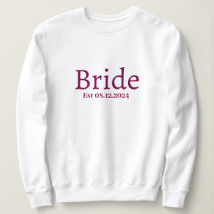 Sudadera Novia Personalizada Elegante Monograma Mínimo Mode