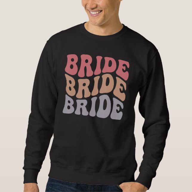 Sudadera Novia Retro Groovy Fiesta de Despedida de Soltera  (Anverso)