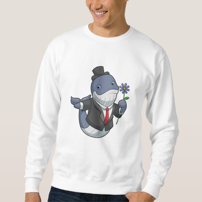 Sudadera Novio de boda de ballena flor (Anverso)