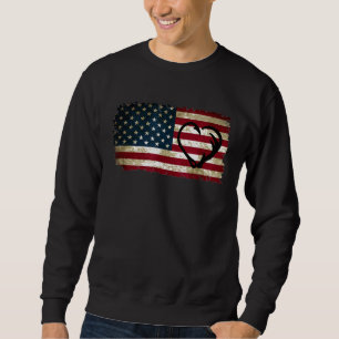 Sudadera Novio de cazador de peces de la bandera estadounid
