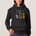 Sudadera Now I am 6 years old 6th Birthday at the Zoo<br><div class="desc">Happy 6th Birthday. Funny and lovely Kids Birthday design with a cute Elephant,  two ferrets and a giraffe celebrating your birthday at the zoo.</div>