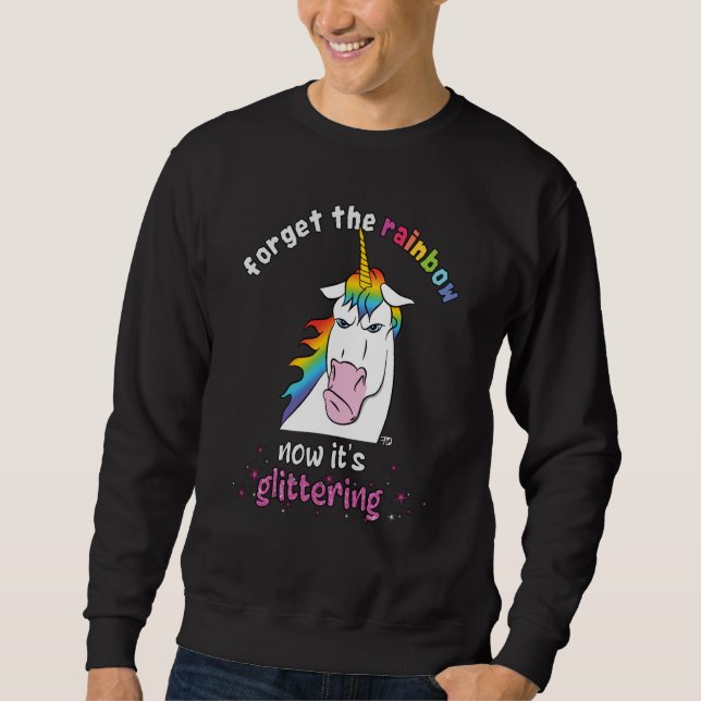 Sudadera Now it's glittering fierce unicorn with rainbow ha (Anverso)