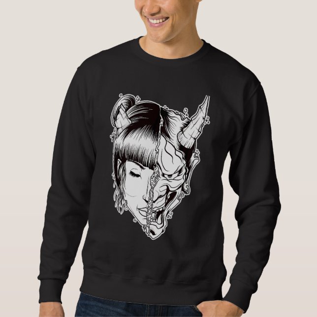 Sudadera Nu Gótico Geisha Hannya Mask Demon Shapeshifter (Anverso)