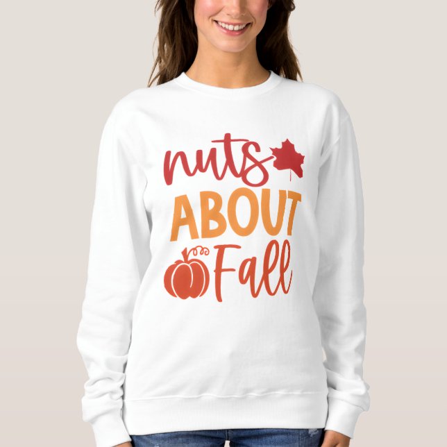 Sudadera Nueces de la cita de otoño con hojas y calabaza (Anverso)