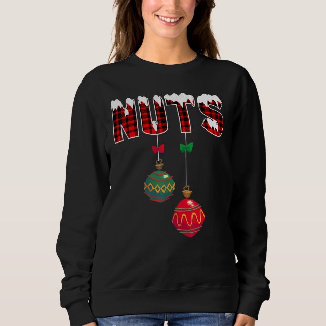 Sudadera Nueces de pecho que coinciden con castañas Navidad (Anverso)