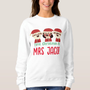 Sudadera Nuestra primera Navidad como Sr. y Sra. Newlyw